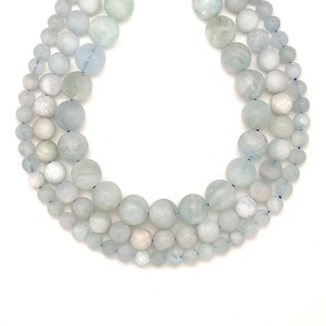 Akvamarin matt golyó 10mm  ékszerkészítő alapanyag (füzér) - Meska.hu