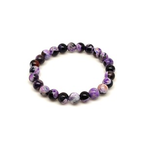 Fekete-lila achát golyós gyerek ásvány karkötő 6mm - Meska.hu