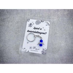 Leszel a koszorúslányom sötétkék angyal medálos kulcstartó, Esküvő, Meghívó & Kártya, Tanú felkérő, , MESKA