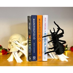3D Nyomtatott Pókos - Koponyás Könyvtámasz, Otthon & Életmód, Dekoráció, Halloween, Halloweeni dekoráció, Mindenmás, MESKA
