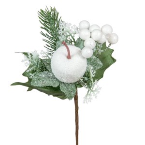 Havas almás, bogyós fenyő pick -  fehér 19 cm - Meska.hu