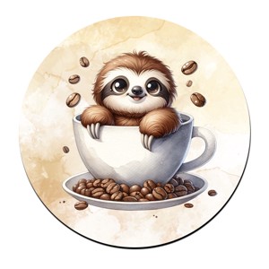 Mosolygós Kávés lajhár bögre alátét, , , MESKA