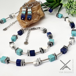 Lapis lazuli, howlit szett,  Stx - ékszer - ékszerszett - Meska.hu