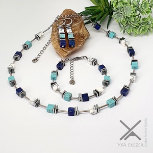 Lapis lazuli, howlit szett,  Stx - ékszer - ékszerszett - Meska.hu