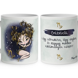 Személyre szabható - Barna hajú Csini Bak lány mintás bögre, Otthon & Életmód, Konyhafelszerelés, tálalás, Tálalás, Bögre & Csésze, , MESKA