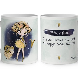Személyre szabható - Szőke hajú Csini Kos lány mintás bögre, Otthon & Életmód, Konyhafelszerelés, tálalás, Tálalás, Bögre & Csésze, , MESKA
