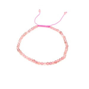 Fazettált eperkvarc golyós ásvány karkötő csúszócsomóval 4�5mm, Ékszer, Karkötő, Ásványkarkötő, , MESKA