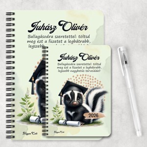 Személyre szabható - 2026 Ballagás - Borz mintás füzet - otthon & életmód - papír, írószer - jegyzetfüzet & napló - Meska.hu