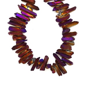 Aura kvarc nyers csúcs szin lila 10x20-30mm, Kellékek & szerszámok, Ásvány alapanyag, Ásványfüzér, , MESKA