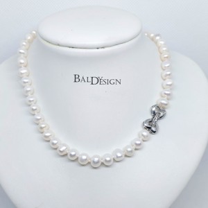 Édesvízi tenyésztett gyöngysor, Ékszer, Nyaklánc, Gyöngyös nyaklánc, Ékszerkészítés, Gyöngyfűzés, gyöngyhímzés, MESKA