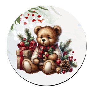 Karácsonyi Teddy maci (macival) bögre alátét - Meska.hu
