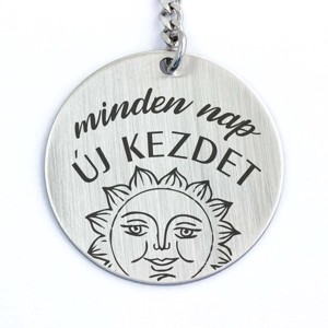 Minden nap új kezdet acél medálos kulcstartó, Táska & Tok, Kulcstartó & Táskadísz, Kulcstartó, , MESKA