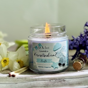 Egyedi keresztszülő felkérő gyertya ajándék, fiús/lányos - otthon & életmód - gyertya, illat, aroma - gyertya - Meska.hu