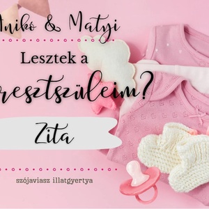 Egyedi keresztszülő felkérő gyertya ajándék, fiús/lányos - otthon & életmód - gyertya, illat, aroma - gyertya - Meska.hu