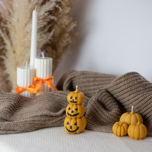 Halloween tökfejek gyertya - otthon & életmód - gyertya, illat, aroma - gyertya - Meska.hu