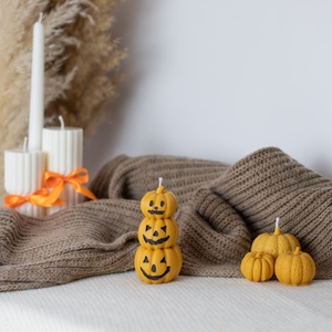 Halloween tökfejek gyertya - otthon & életmód - gyertya, illat, aroma - gyertya - Meska.hu