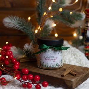 Boldog karácsonyt! illatgyertya - karácsony - karácsonyi lakásdekoráció - karácsonyi illatgyertya, mécses - Meska.hu