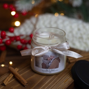 Első karácsonyunk együtt egyedi fényképes illatgyertya - karácsony - karácsonyi lakásdekoráció - karácsonyi illatgyertya, mécses - Meska.hu