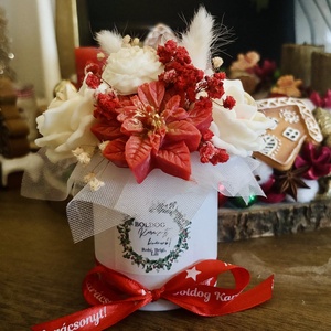 Illatos karácsonyi mini virágbox - karácsony - karácsonyi lakásdekoráció - karácsonyi illatgyertya, mécses - Meska.hu