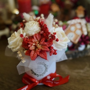 Illatos karácsonyi mini virágbox - karácsony - karácsonyi lakásdekoráció - karácsonyi illatgyertya, mécses - Meska.hu