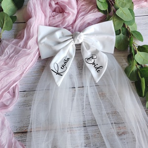 Hajba csatolható masni - egyedi felirattal, tüllel - Meska.hu