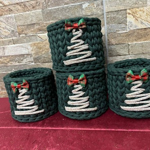 Horgolt kosár - otthon & életmód - tárolás & rendszerezés - tárolókosár - Meska.hu