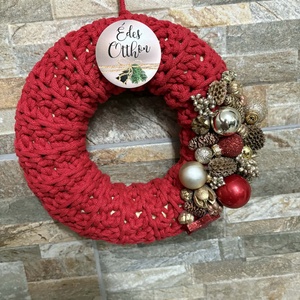 Téli  ajtódísz, Otthon & Életmód, Dekoráció, Ajtó- és ablak dekoráció, Ajtódísz & Kopogtató, Horgolás, MESKA