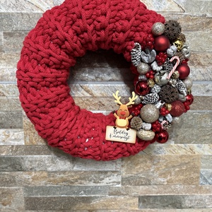 Téli  ajtódísz, Otthon & Életmód, Dekoráció, Ajtó- és ablak dekoráció, Ajtódísz & Kopogtató, Horgolás, MESKA