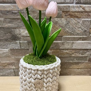 Tavaszi hangulat otthonra � kézzel készült virágdíszek, Otthon & Életmód, Tárolás & Rendszerezés, Tárolókosár, Horgolás, MESKA