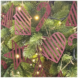 Karácsonyfadíszek - 25 db-os burgundi vörös szett, Karácsony, Karácsonyi lakásdekoráció, Karácsonyfadíszek, Fémmegmunkálás, MESKA