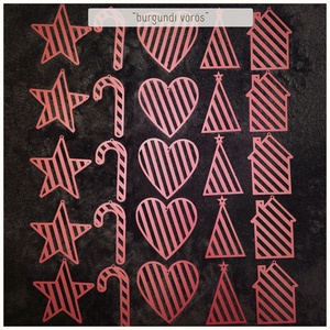 Karácsonyfadíszek - 25 db-os burgundi vörös szett - karácsony - karácsonyi lakásdekoráció - karácsonyfadíszek - Meska.hu