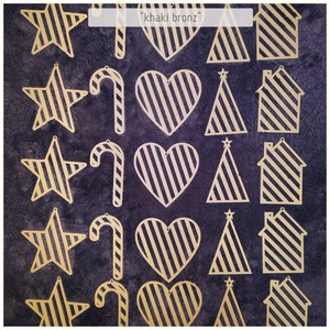 Karácsonyfadíszek - 25 db-os khaki bronz szett - karácsony - karácsonyi lakásdekoráció - karácsonyfadíszek - Meska.hu