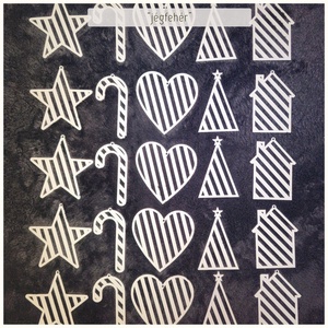 Karácsonyfadíszek - 25 db-os jégfehér szett - karácsony - karácsonyi lakásdekoráció - karácsonyfadíszek - Meska.hu