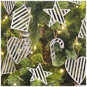 Karácsonyfadíszek - 25 db-os jégfehér szett, Karácsony, Karácsonyi lakásdekoráció, Karácsonyfadíszek, Fémmegmunkálás, MESKA