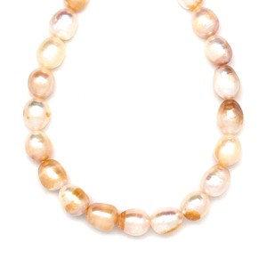 Édesvizi tenyésztett gyöngy sárga rizs 7,5-12mm  ékszerkészítő alapanyag (füzér), Kellékek & szerszámok, Ásvány alapanyag, Ásványfüzér, , MESKA