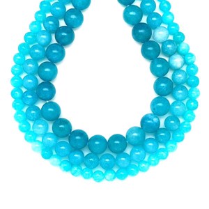 Jáde szinezett közép kékes zöld golyó 10-11mm  ékszerkészítő alapanyag (füzér), Kellékek & szerszámok, Ásvány alapanyag, Ásványfüzér, , MESKA