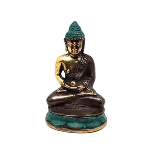 Réz figura Buddha gyógyító óarany zöld 6,5x4cm - Meska.hu