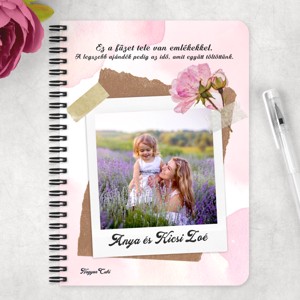 Saját fotós személyre szabható - Kedves virágos mintás A5-ös füzet - otthon & életmód - papír, írószer - jegyzetfüzet & napló - Meska.hu
