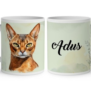 Névvel kérhető - Abesszín macska portré mintás bögre, Otthon & Életmód, Konyhafelszerelés, tálalás, Tálalás, Bögre & Csésze, , MESKA