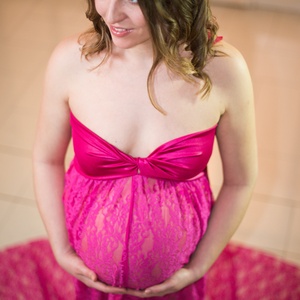 Rózsaszín csipke  kismama ruha -  - Meska.hu