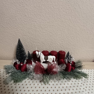 Hintalovas adventi asztali dísz - karácsony - adventi díszek - adventi koszorú - Meska.hu