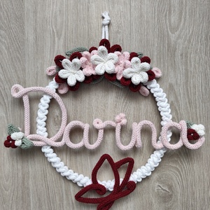 Egyedi virágos dekoráció  - baba - mama - babaszoba dekoráció - babanév dekoráció - Meska.hu