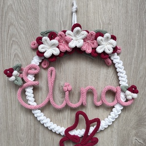 Egyedi virágos dekoráció  - baba - mama - babaszoba dekoráció - babanév dekoráció - Meska.hu