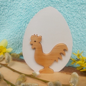 Fa tojásban kakas, Otthon & Életmód, Dekoráció, Asztal és polc dekoráció, Asztaldísz, Famegmunkálás, Festett tárgyak, MESKA