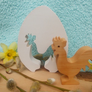 Fa tojásban kakas - otthon & életmód - dekoráció - asztal és polc dekoráció - asztaldísz - Meska.hu