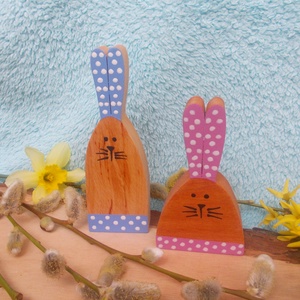 Pöttyös fülű nyúlpár - otthon & életmód - dekoráció - dísztárgy - Meska.hu