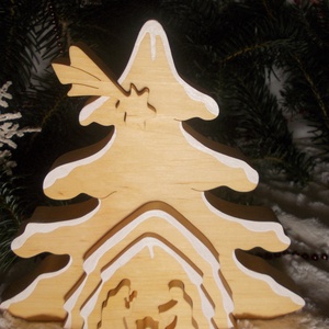 3D Betlehem havas, Karácsony, Karácsonyi lakásdekoráció, Karácsonyi lakásdíszek, Famegmunkálás, Festett tárgyak, MESKA