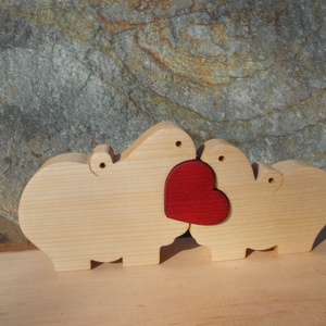 Vízilovak szívvel - otthon & életmód - dekoráció - dísztárgy - Meska.hu