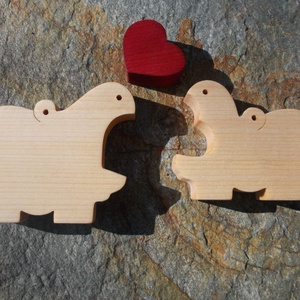 Vízilovak szívvel - otthon & életmód - dekoráció - dísztárgy - Meska.hu