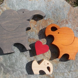 Elefánt család szívvel - otthon & életmód - dekoráció - dísztárgy - Meska.hu